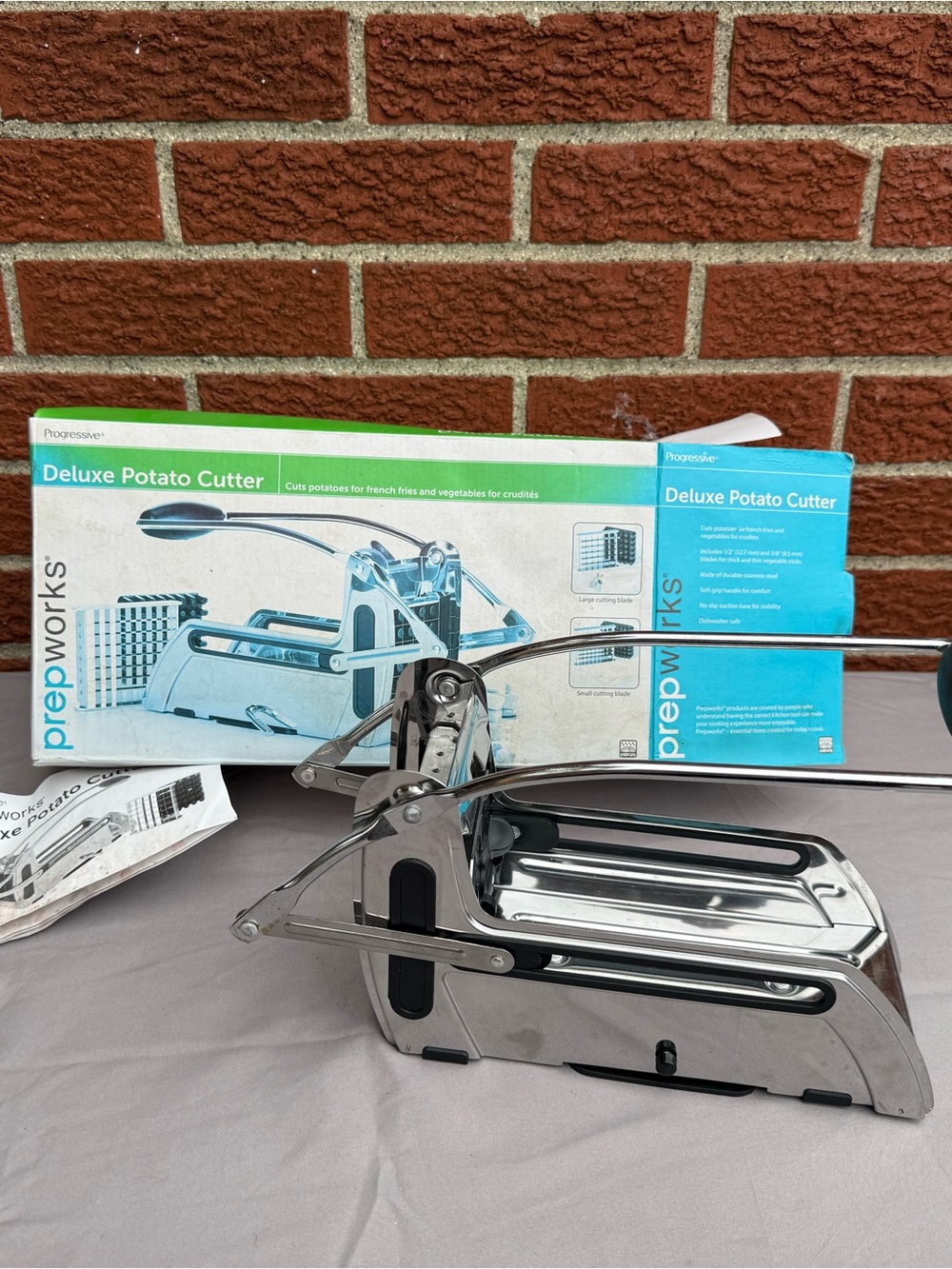Progressive Prepworks Deluxe Potato Cutter French Fry Cutter Stainless Steel